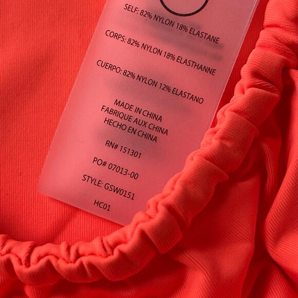 Good American Size Large Tiny Ties Swim Bottom Hot Coral Size 3 - Picture 4 of 6